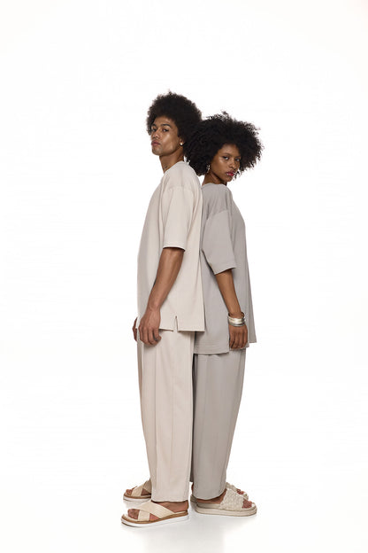 Relaxed Drawstring Trousers with Embroidered Detail – AMATERU