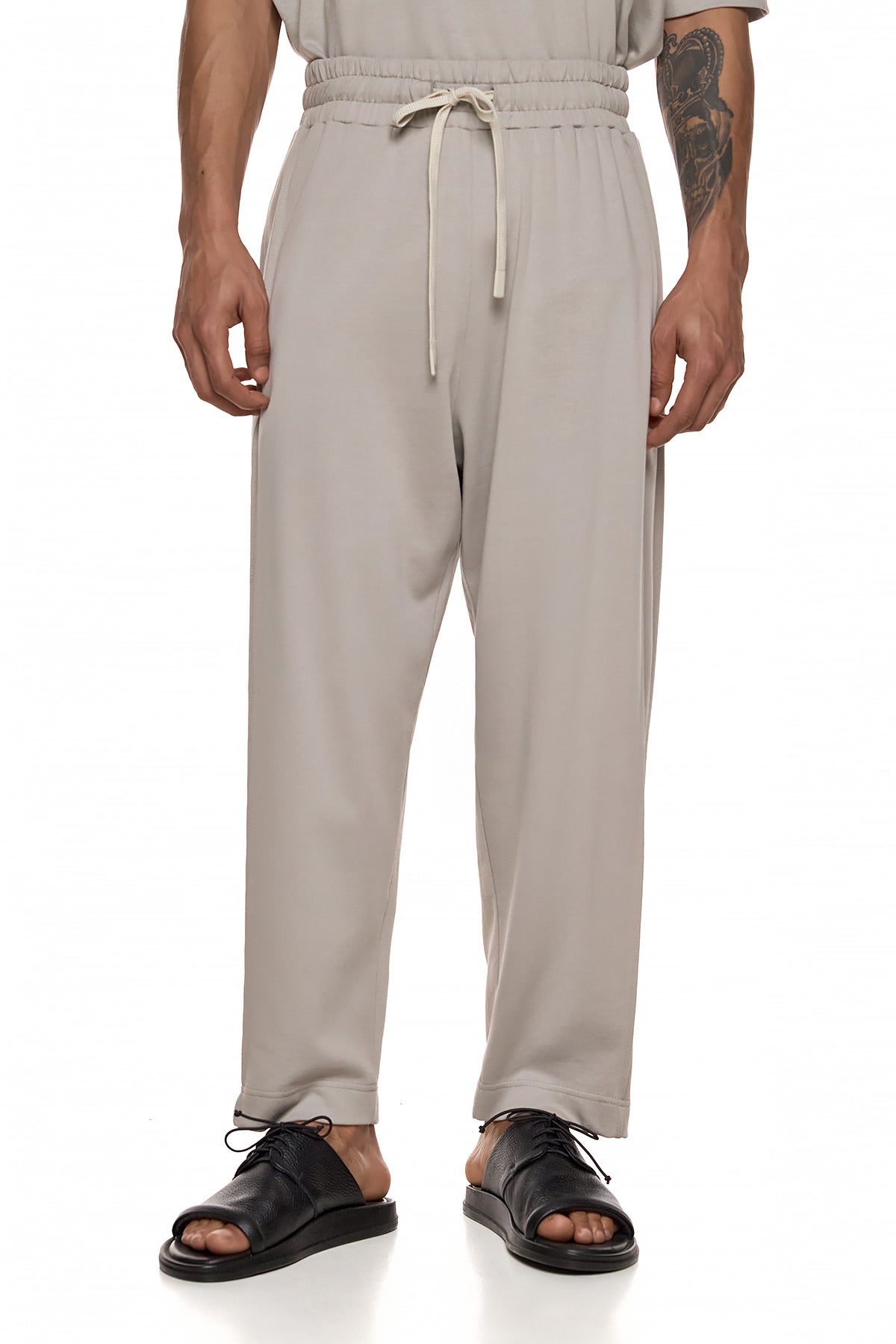 Relaxed Drawstring Trousers with Embroidered Detail – AMATERU