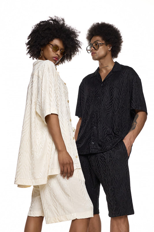 Textured Relaxed Shorts - ASAHI