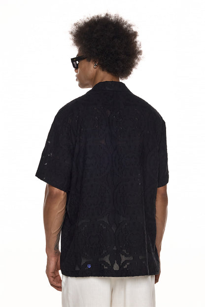 Short Sleeve Jacquard Shirt - KODOO