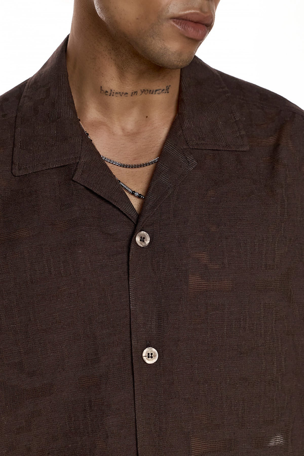 Short Sleeve Jacquard Shirt - KODOO