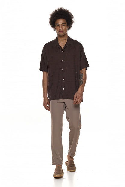 Short Sleeve Jacquard Shirt - KODOO