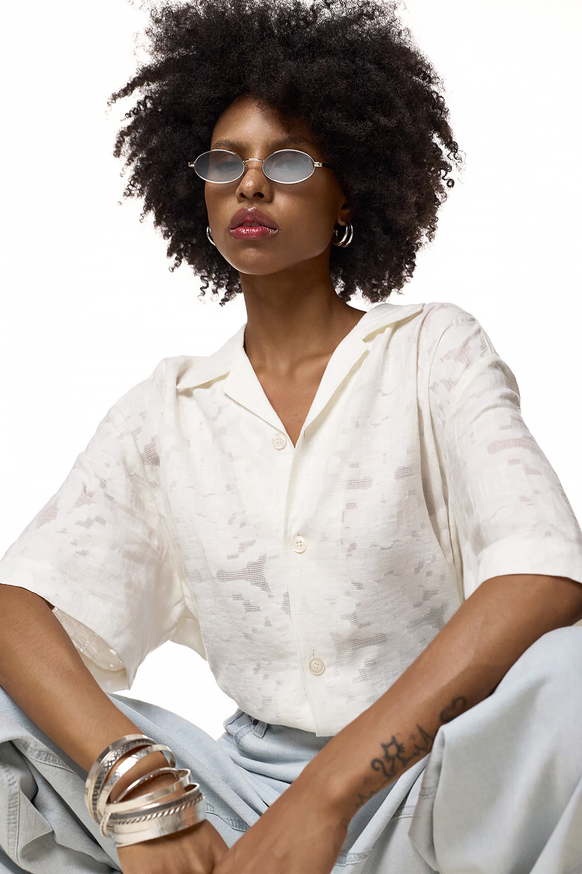 Short Sleeve Jacquard Shirt - KODOO