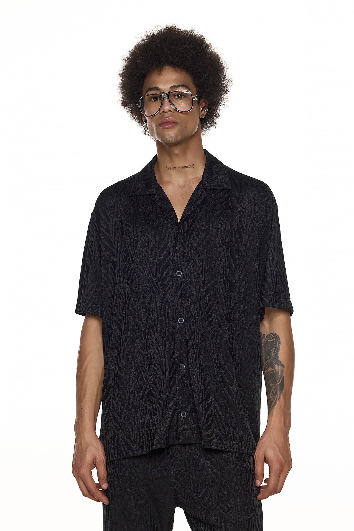 Textured Relaxed Shirt - ASAHI