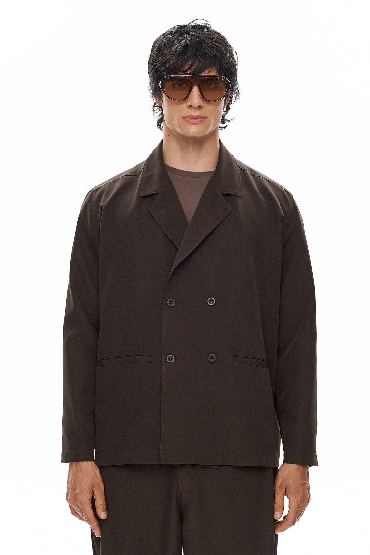 KAGE Double-Breasted Jacket - Brown