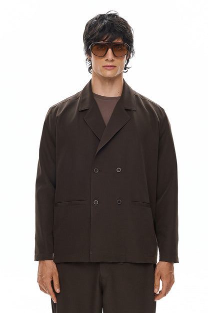 KAGE Double-Breasted Jacket - Brown