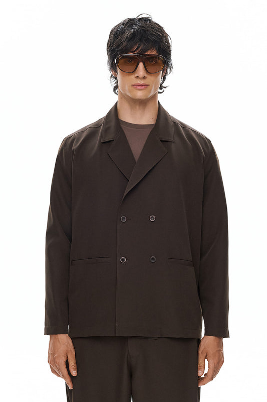 KAGE Double-Breasted Jacket - Brown