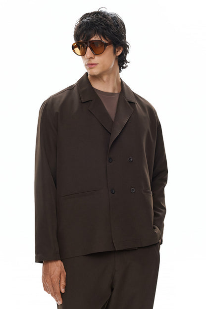 KAGE Double-Breasted Jacket - Brown