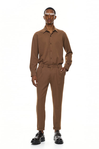 SEIJAKU Relaxed Long-Sleeve Shirt – Camel