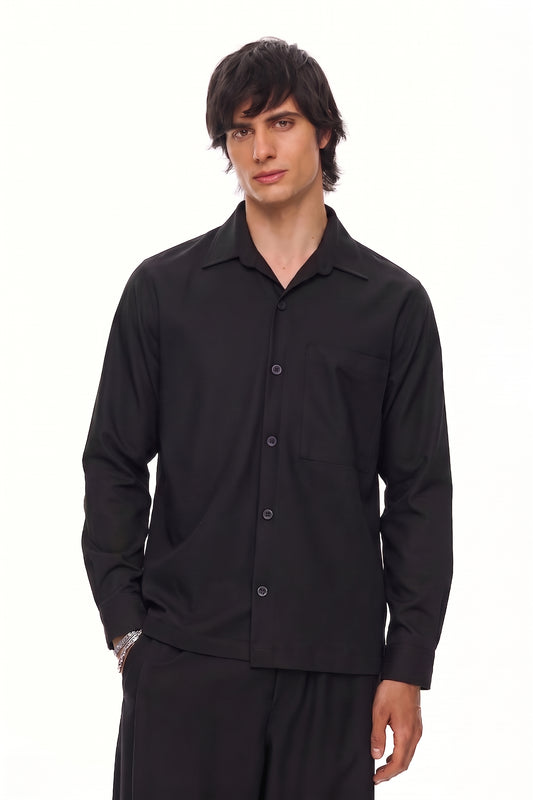 CHŌWA Relaxed Overshirt – Black