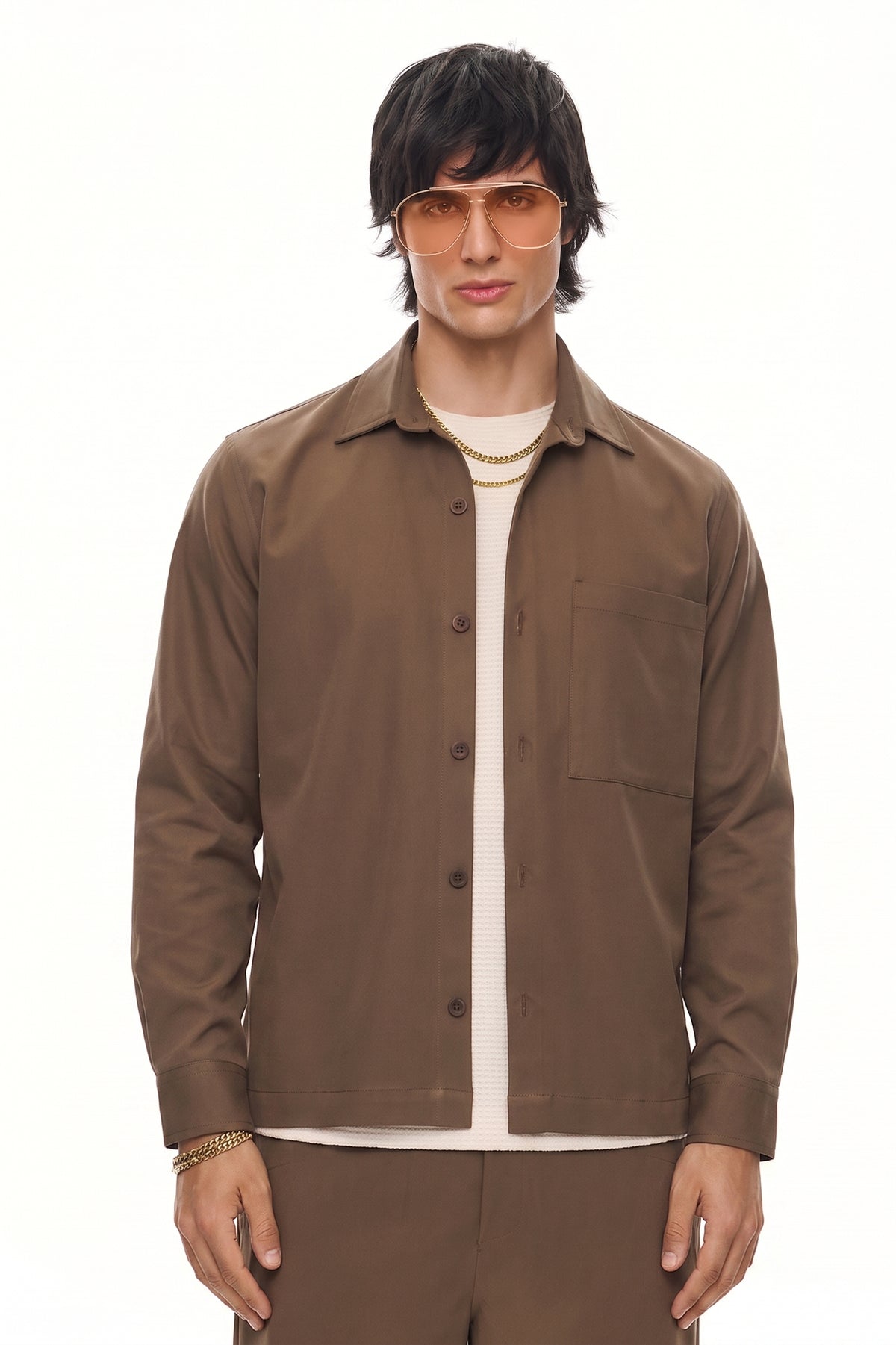 CHŌWA Relaxed Overshirt – Cigar