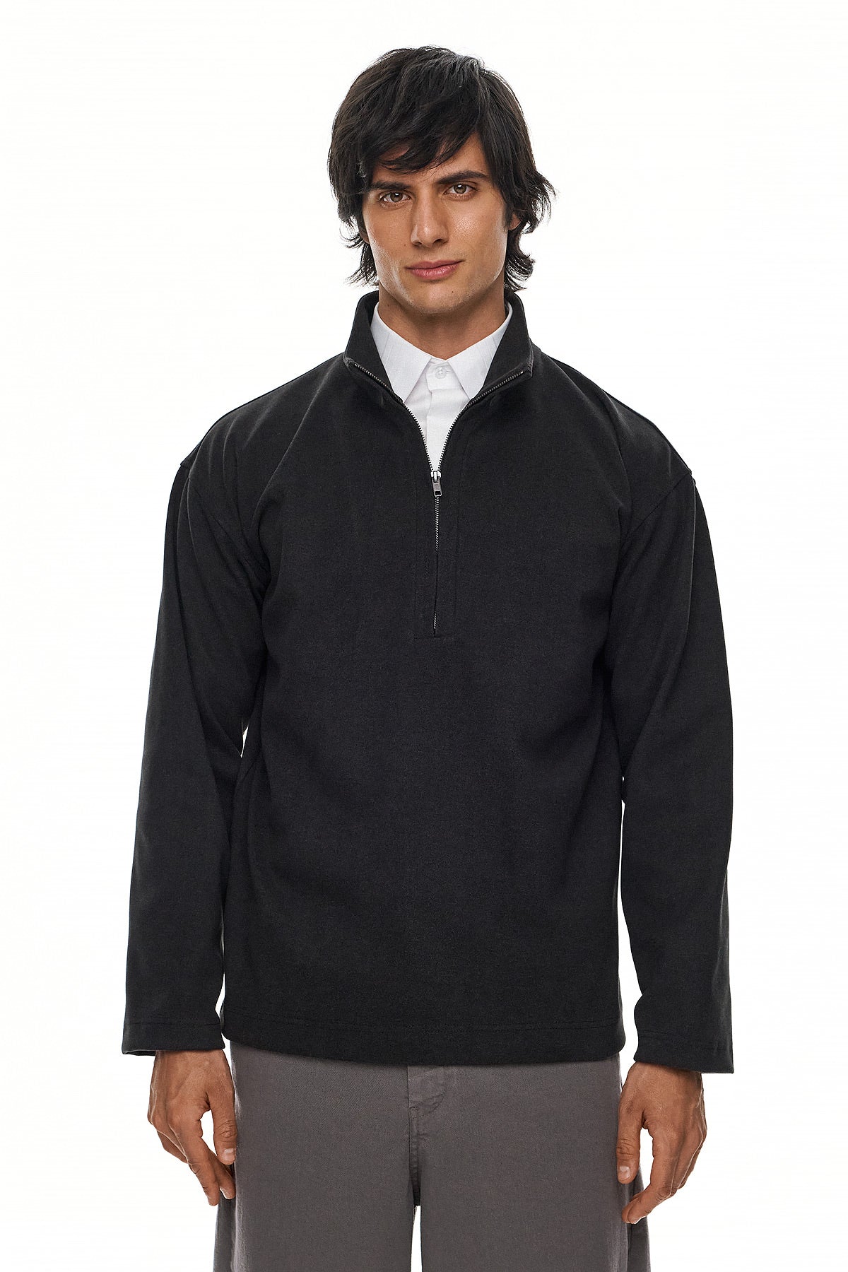 SHIN Half-Zip Sweatshirt – Anthracite