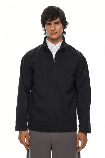 SHIN Half-Zip Sweatshirt – Anthracite