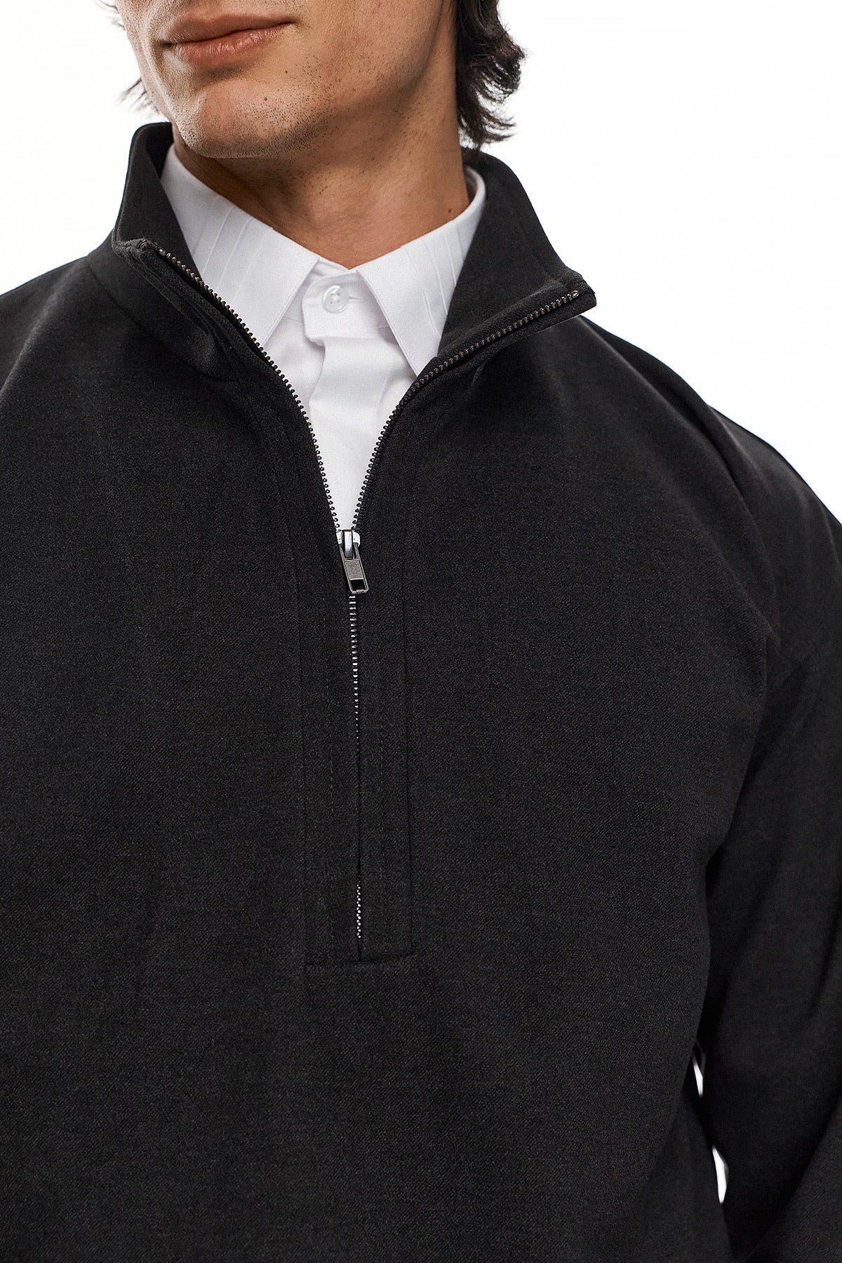 SHIN Half-Zip Sweatshirt – Anthracite