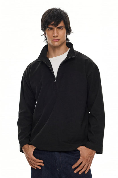 SHIN Half-Zip Sweatshirt – Black