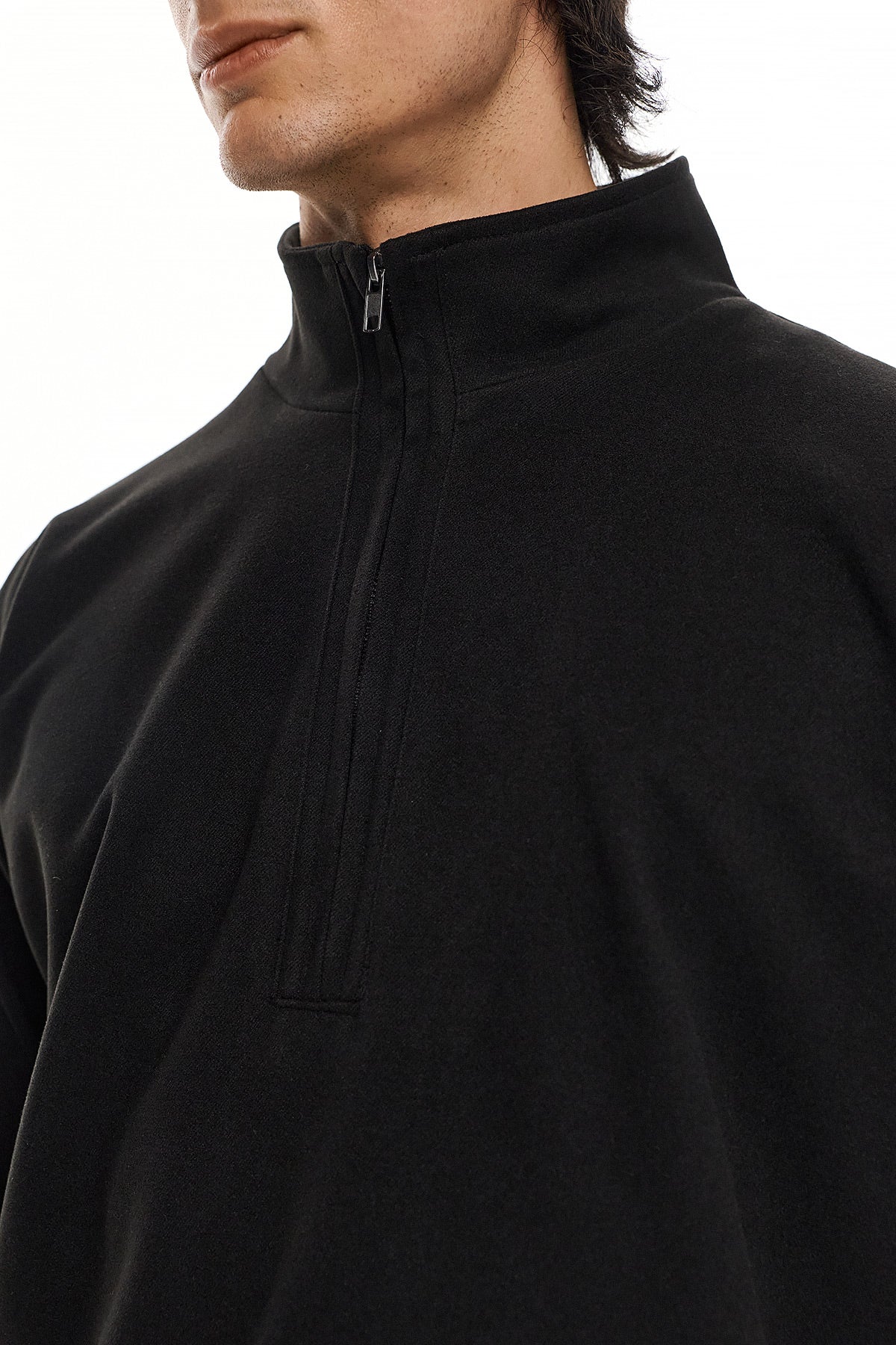 SHIN Half-Zip Sweatshirt – Black