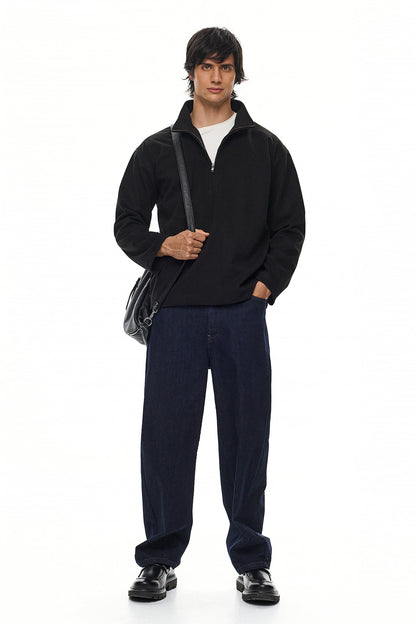 SHIN Half-Zip Sweatshirt – Black