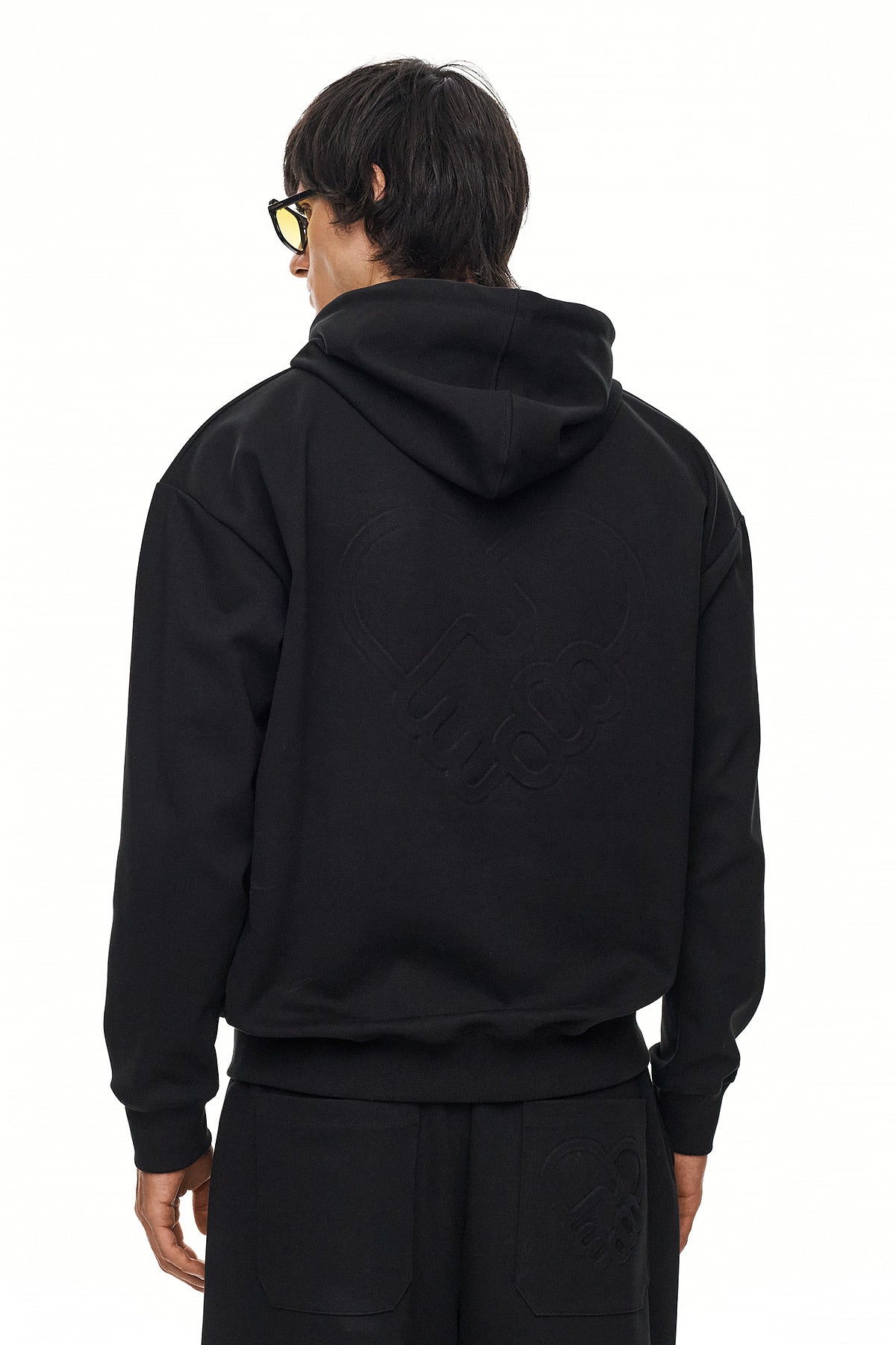 HIKARI Embossed Logo Hoodie – Black