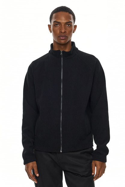 YORI Textured Zip Jacket – Black
