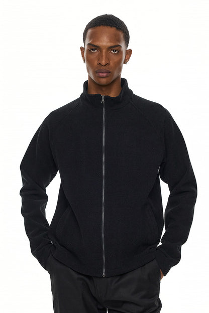YORI Textured Zip Jacket – Black
