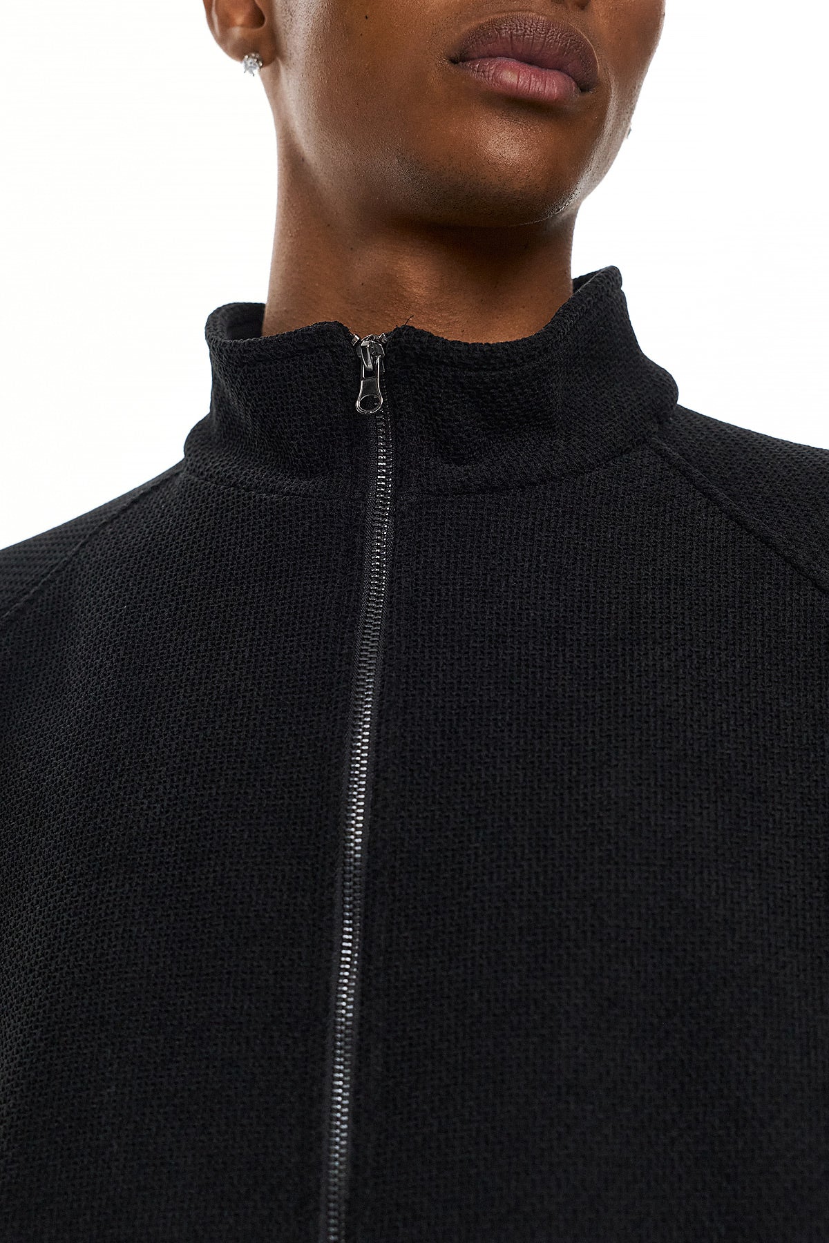 YORI Textured Zip Jacket – Black