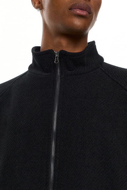 YORI Textured Zip Jacket – Black