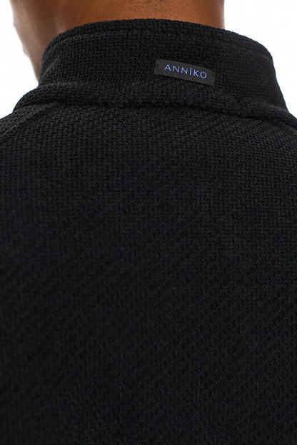 YORI Textured Zip Jacket – Black